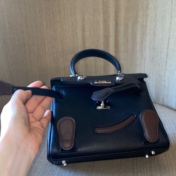 RESERVED FOR TIFF 20cm black brown leather mini doll picto idolle  handbag - Picture 14 of 14
